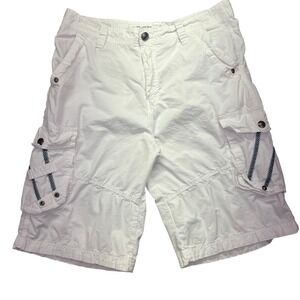 Free Planet Cargo Shorts Casual Outdoor White Size‎ 34 Grunge Beach Boho Summer